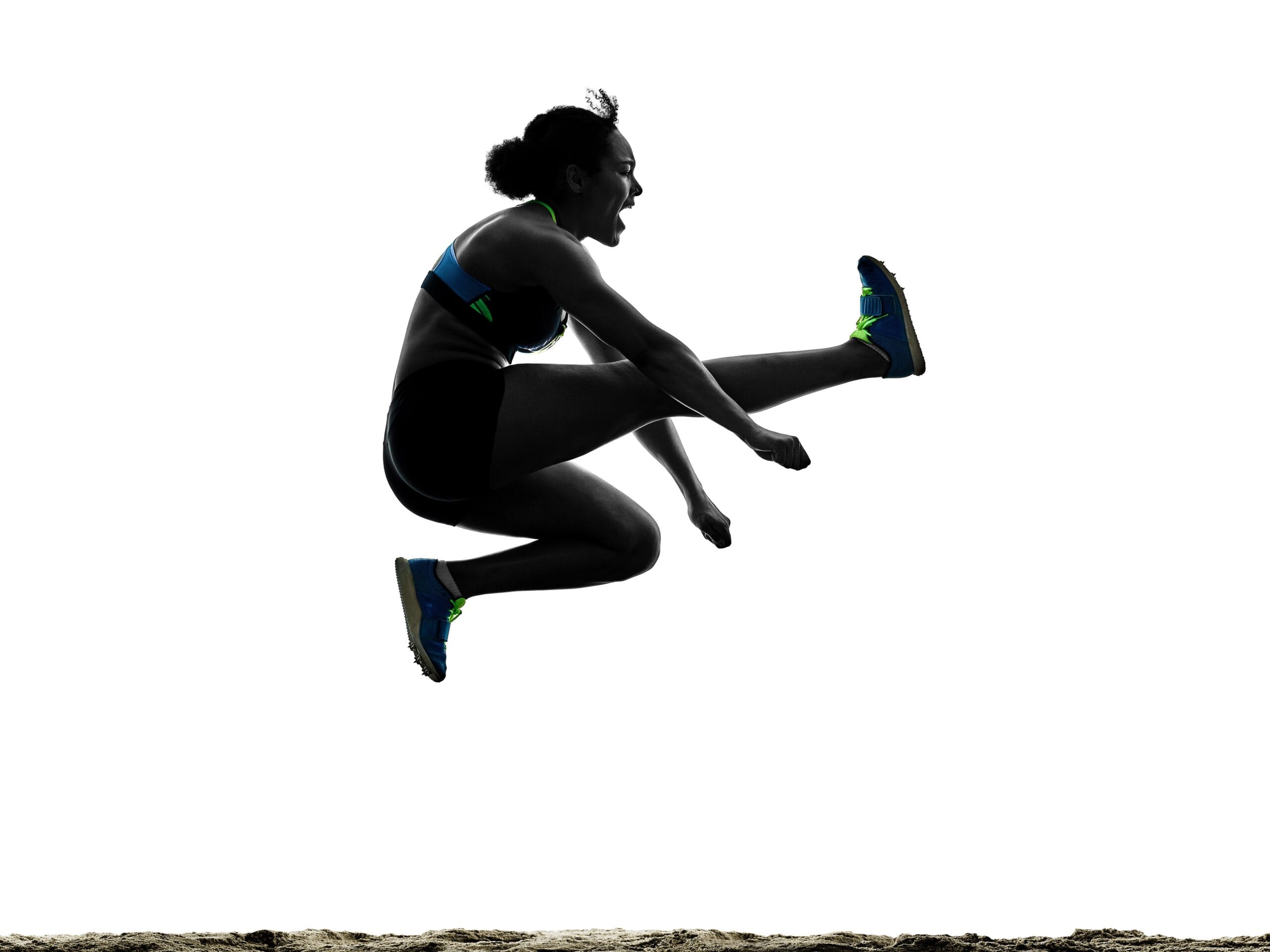 Female athlete leaping